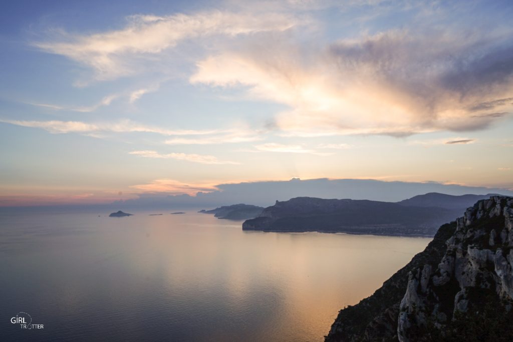 Coucher de soleil depuis la route des Crêtes de Cassis