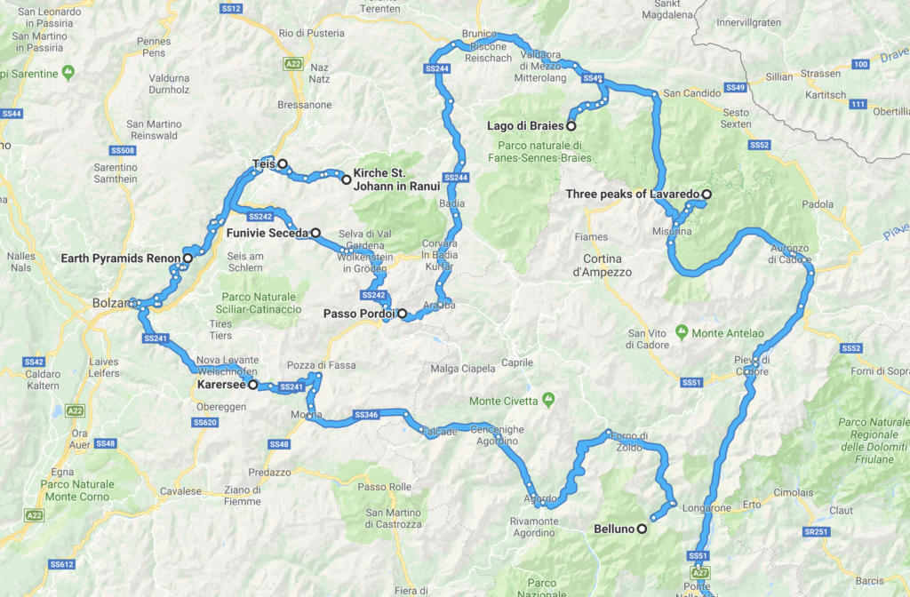 Itinéraire de visite des Dolomites durant quatre jours roadtrip