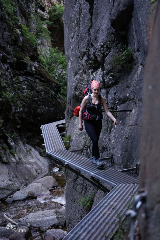 Passerelles dans les Gorges de la Carança Pyrénées Orientales