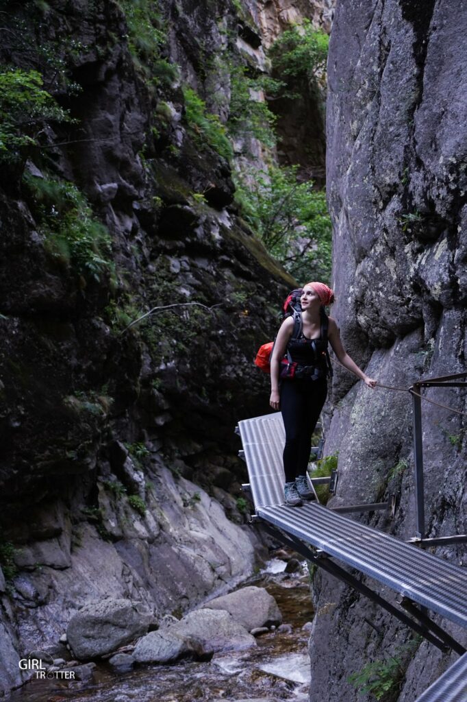 Passerelles dans les Gorges de la Carança Pyrénées Orientales