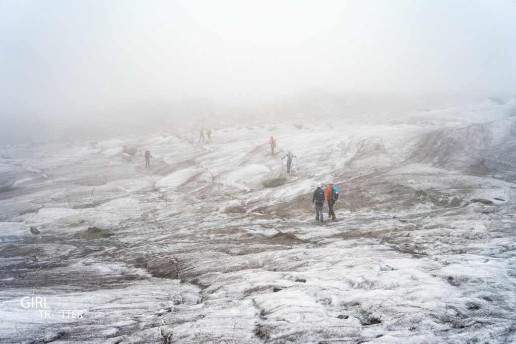 Marcher sur la de glace de Chamonix