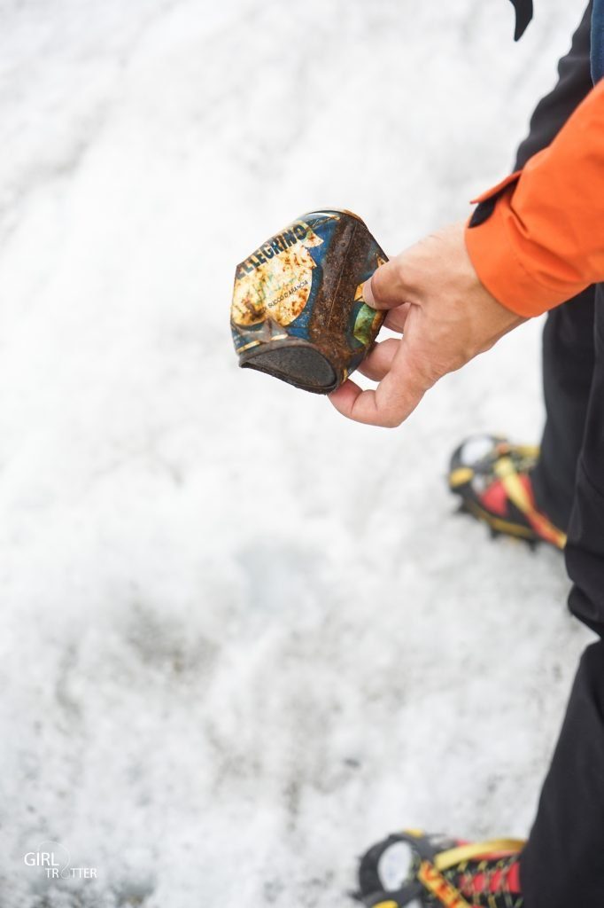 Déchet sur la mer de glace