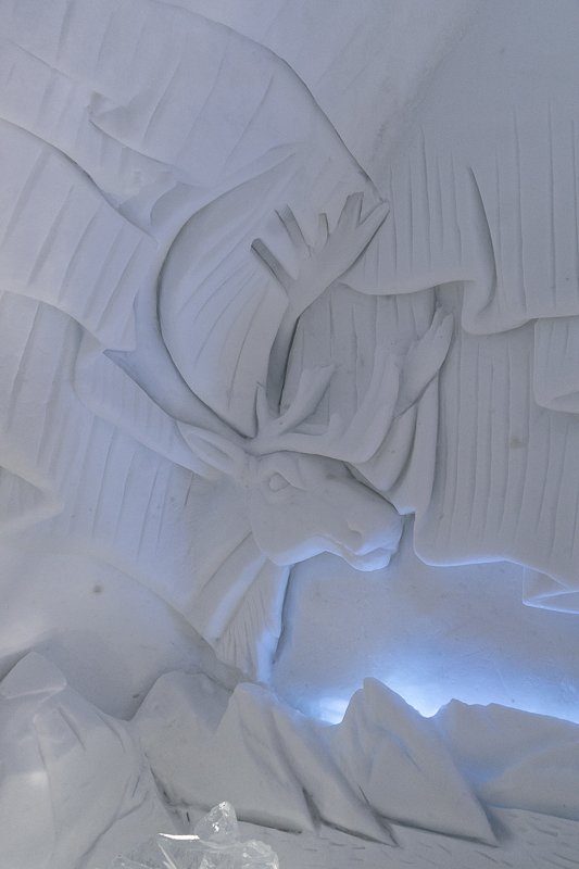 Sculpture de glace de l'Hôtel de glace de Québec