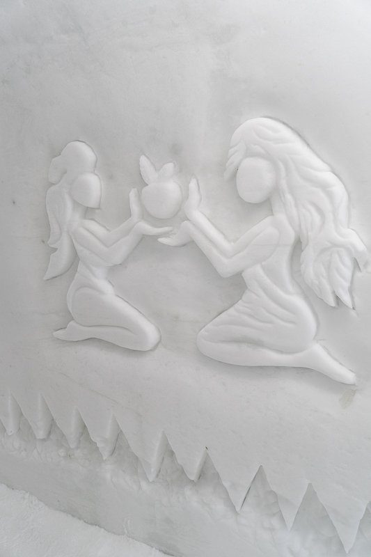 Sculpture de glace de l'Hôtel de glace de Québec