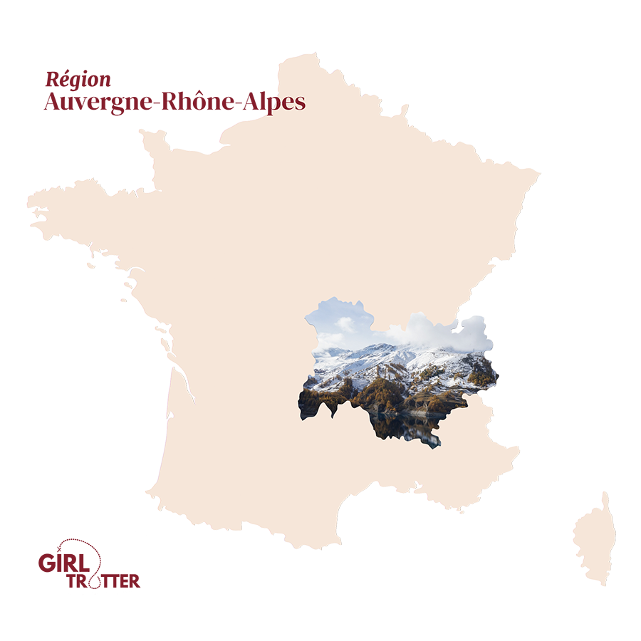 carte région Auvergne Rhône Alpes - blog voyage Girltrotter