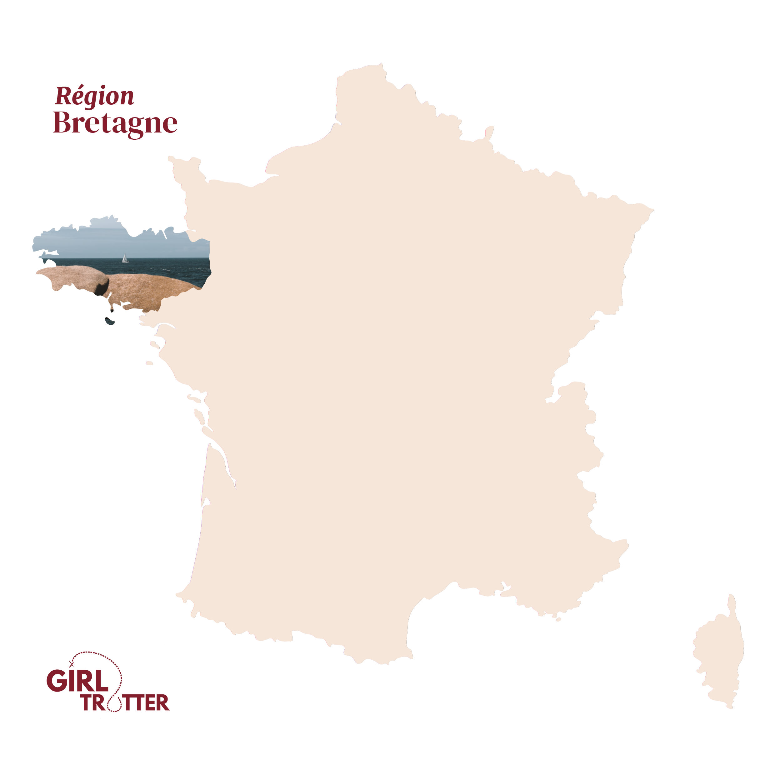 carte région bretagne blog voyage girltrotter beige rouge image